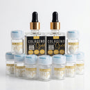 Kit Colágeno Ball com 8 Frascos Bola de Colágeno Sólido + 2 Séruns Facial com Vitamina C | Tratamento 60 Dias